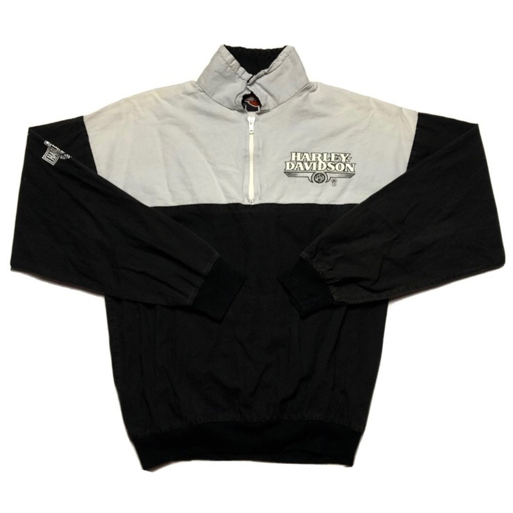 RARE VINTAGE 90s HARLEY DAVIDSON Quarter Zip Windbreaker Jacket Size Adult Small